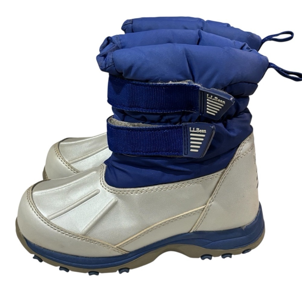 L.L. Bean Kids Blue and White Snow Boots Outerwear Snow Waterproof Size 12